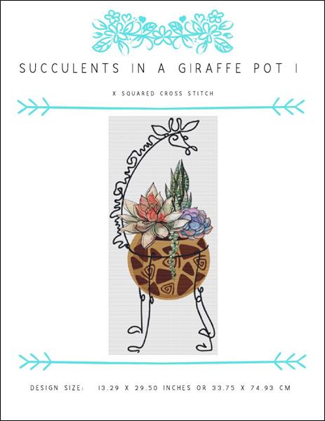 click here to view larger image of Succulents in a Giraffe Pot I (chart)