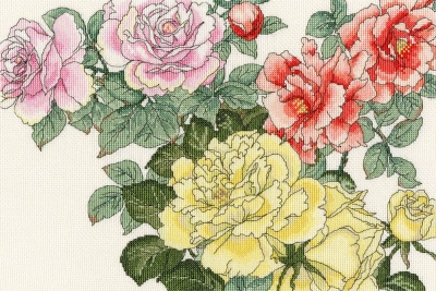 click here to view larger image of Rose Blooms (counted cross stitch kit)