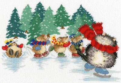 click here to view larger image of Mice Skating (counted cross stitch kit)