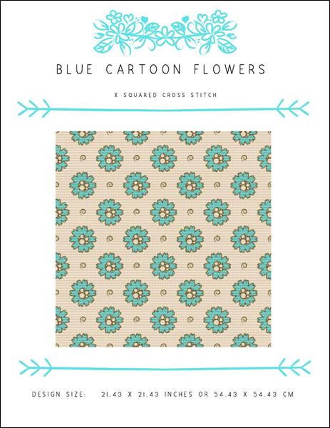 Blue Cartoon Flowers