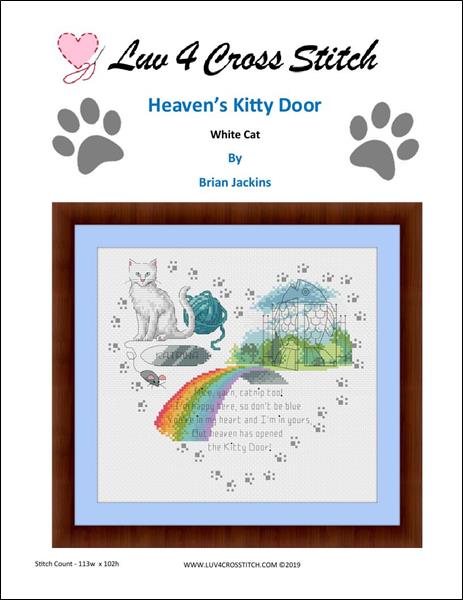 click here to view larger image of Heavens Kitty Door - White Cat (chart)