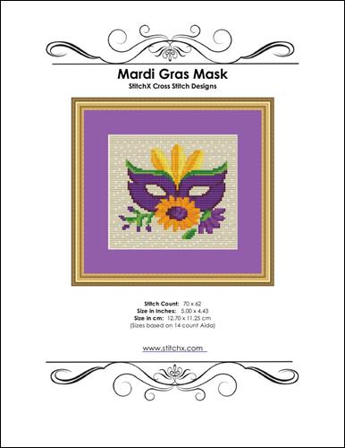 click here to view larger image of Mardi Gras Mask   (chart)