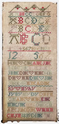 click here to view larger image of Antique Family Sampler 1839 (chart)