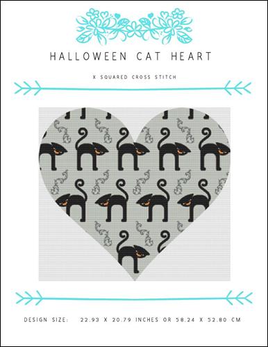 click here to view larger image of Halloween Cat Heart (chart)