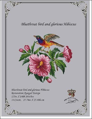 click here to view larger image of Bluethroat Bird and Glorious Hibiscus (chart)