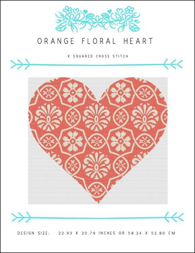 Orange Floral Heart