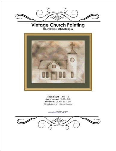 click here to view larger image of Vintage Church Painting (chart)