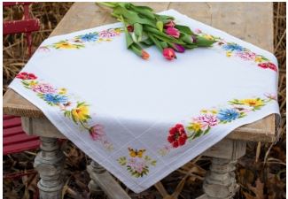 click here to view larger image of Colourful Flower Table (counted cross stitch kit)