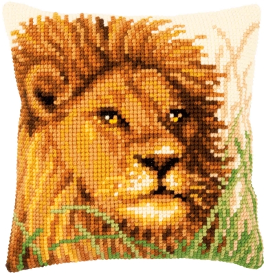 click here to view larger image of Lion Cushion (needlepoint)
