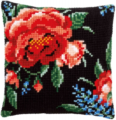 click here to view larger image of Rose Cushion (needlepoint)
