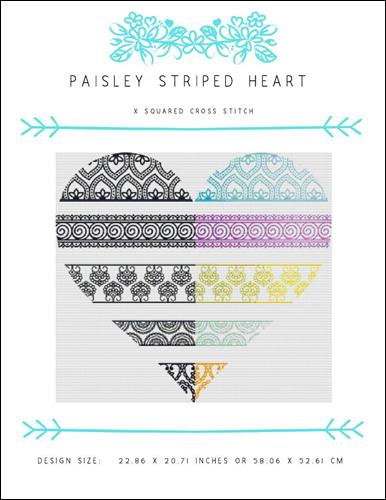 Paisley Striped Heart