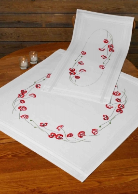 click here to view larger image of Poppies Tablecloth (bottom) (counted cross stitch kit)