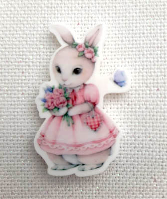 Spring Rabbit in Pink Dress Magnet