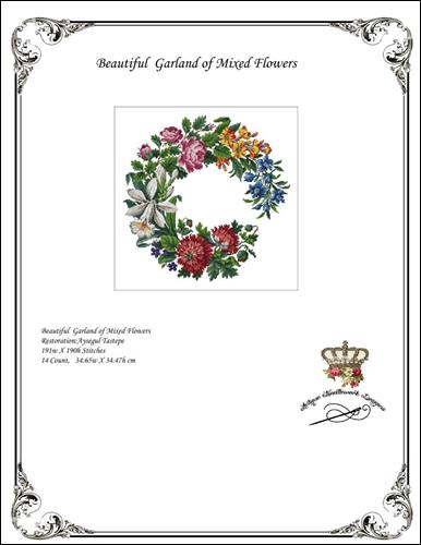 click here to view larger image of Beautiful Garland of Mixed Flowers (chart)