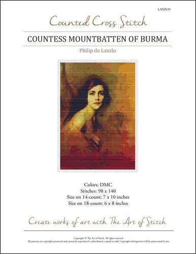 click here to view larger image of Countess Mountbatten of Burma (Philip de Laszlo) (chart)
