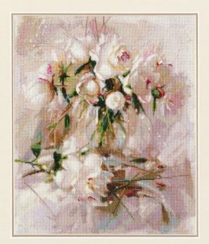 click here to view larger image of Air Peonies (counted cross stitch kit)