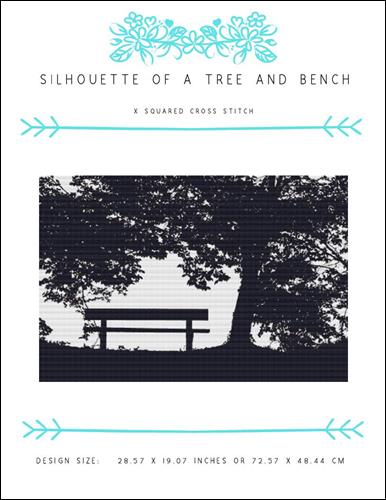 Silhouette of a Tree and Bench