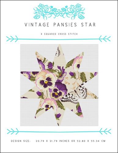 Vintage Pansies Star