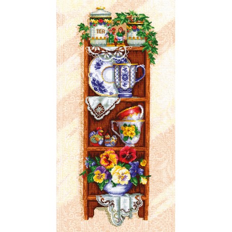 click here to view larger image of Shelf w/Cups (counted cross stitch kit)