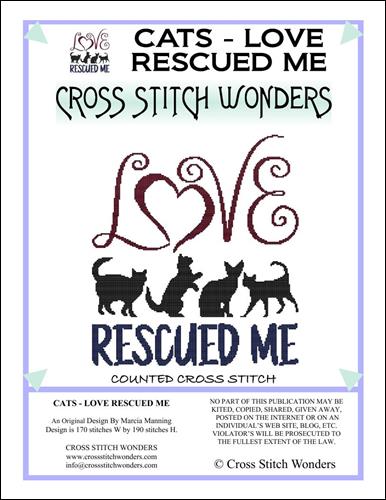 click here to view larger image of Cat Saying - Loved Rescued Me (chart)
