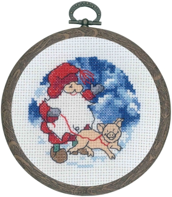 click here to view larger image of Santa Claus w/Pig (counted cross stitch kit)