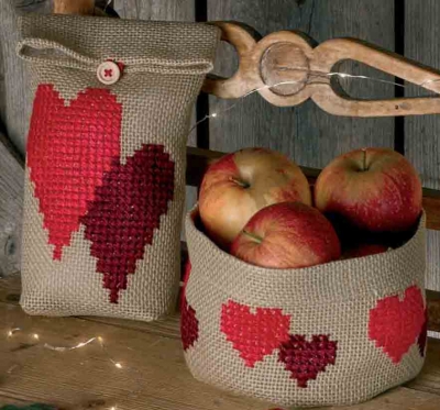 click here to view larger image of Heart Gift Bag (right) (counted cross stitch kit)