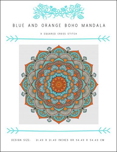 Blue and Orange Boho Mandala
