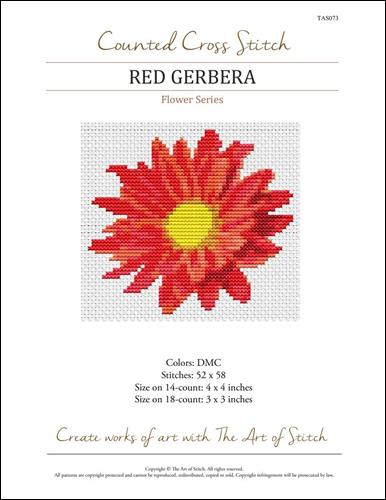 click here to view larger image of Flower Series - Red Gerbera (chart)