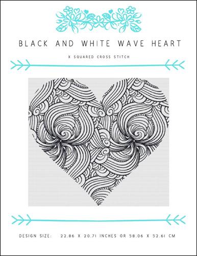 Black And White Wave Heart