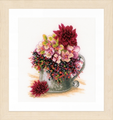 click here to view larger image of Pink Blush Bouquet (counted cross stitch kit)