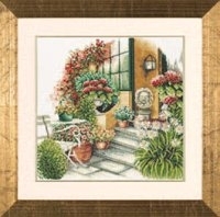 click here to view larger image of Terrace in Autumn Bloom (counted cross stitch kit)