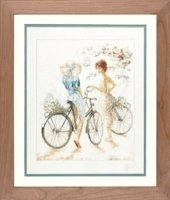 click here to view larger image of Girl on Bicycle (counted cross stitch kit)