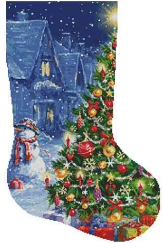 Snowman and Christmas Tree Stocking (right) 