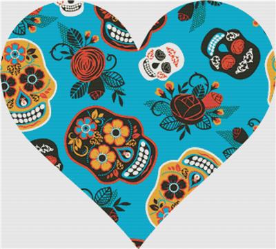 Blue Day of the Dead Heart