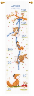 click here to view larger image of Forest Friends Growth Chart (counted cross stitch kit)