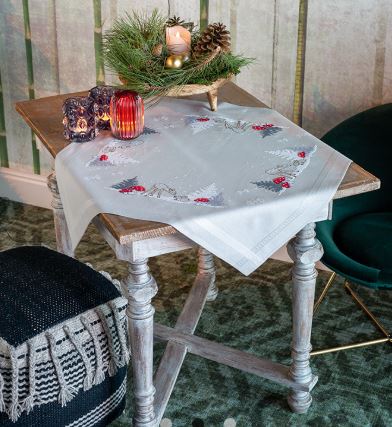 Winter Christmas Landscape Table Cloth