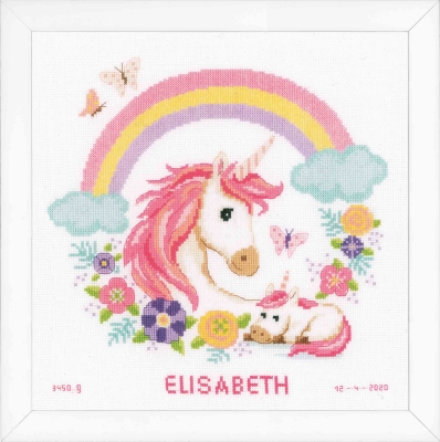 Mother and Baby Unicorn Birth Announcement