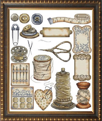 click here to view larger image of Vintage Sewing Accessories (chart)