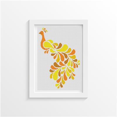 Abstract Peacock in Yellow