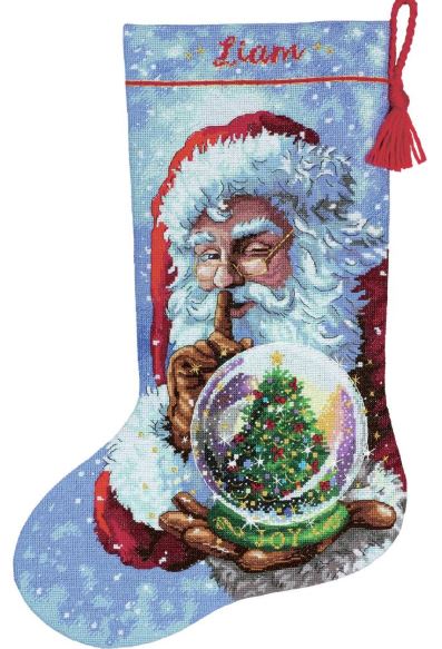 click here to view larger image of Santa's Snowglobe Stocking (counted cross stitch kit)