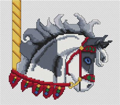 Grey Paint Carousel Horse Head