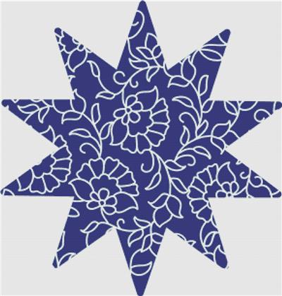 click here to view larger image of Blue Floral Star (chart)