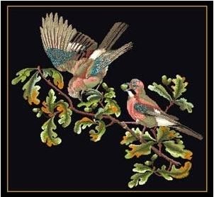click here to view larger image of Birds on Branch - Black Aida (counted cross stitch kit)