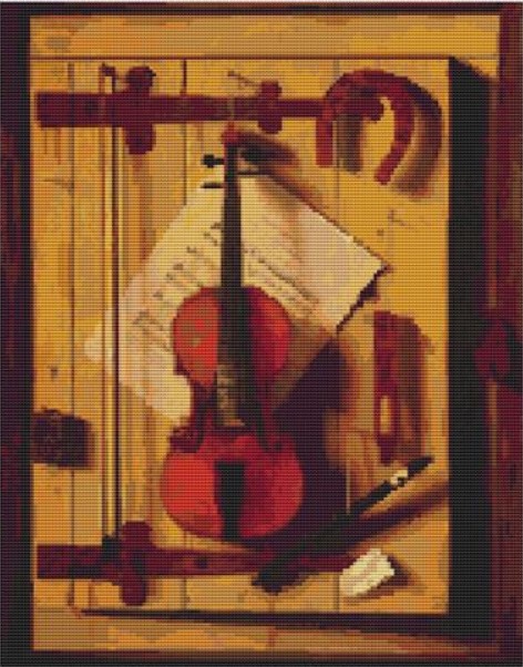 Still Life of Violin and Music (William Michael Hartnett)