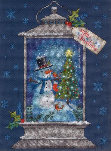 click here to view larger image of Snowman Lantern (counted cross stitch kit)