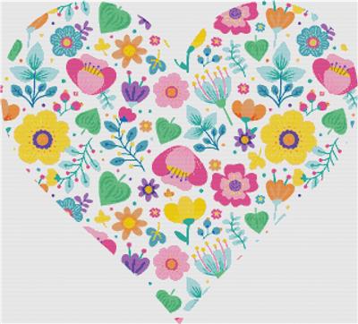Cute Ditsy Floral Heart