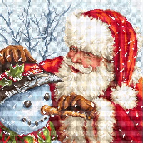 click here to view larger image of Santa Claus and Snowman (counted cross stitch kit)