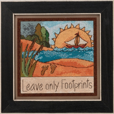 click here to view larger image of Leave Only Footprints (counted cross stitch kit)