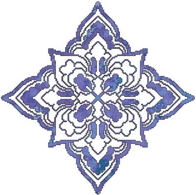 Blue Decorative Quilt Block 06
