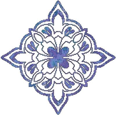Blue Decorative Quilt Block 01